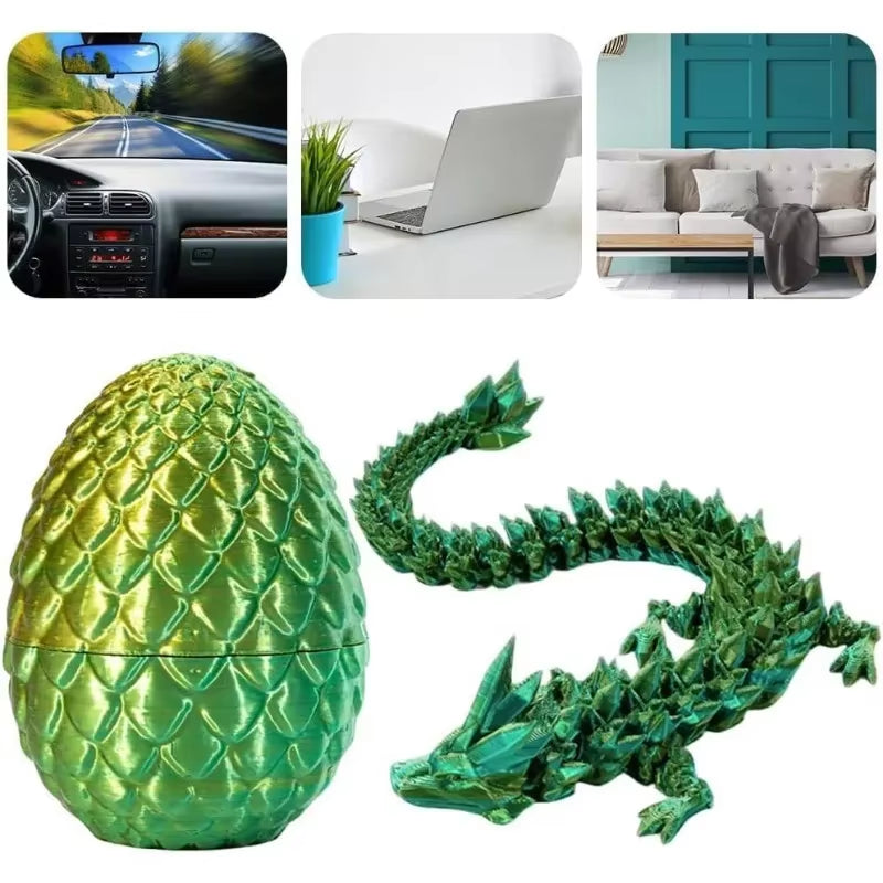 3D Printed Crystal Dragon Egg Full Body Joints That Can Move Dragon Spinner Articulated Dragon Toy Decompression Creative Toys