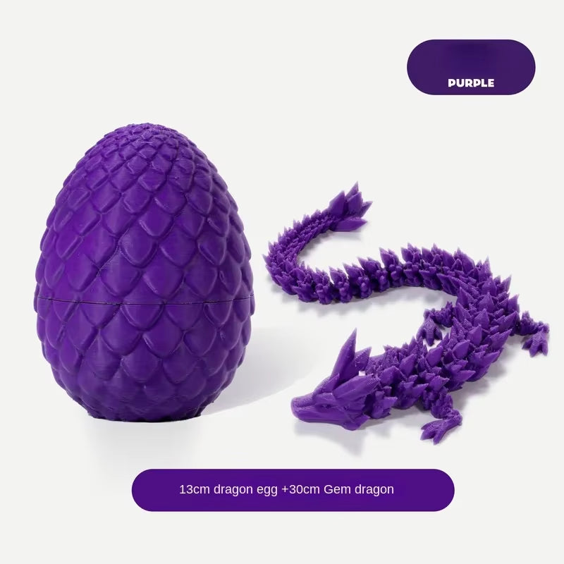 3D Printed Crystal Dragon Egg Full Body Joints That Can Move Dragon Spinner Articulated Dragon Toy Decompression Creative Toys