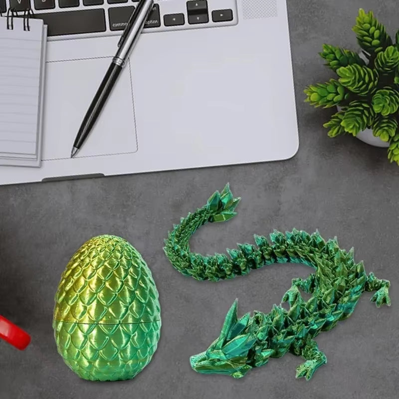 3D Printed Crystal Dragon Egg Full Body Joints That Can Move Dragon Spinner Articulated Dragon Toy Decompression Creative Toys