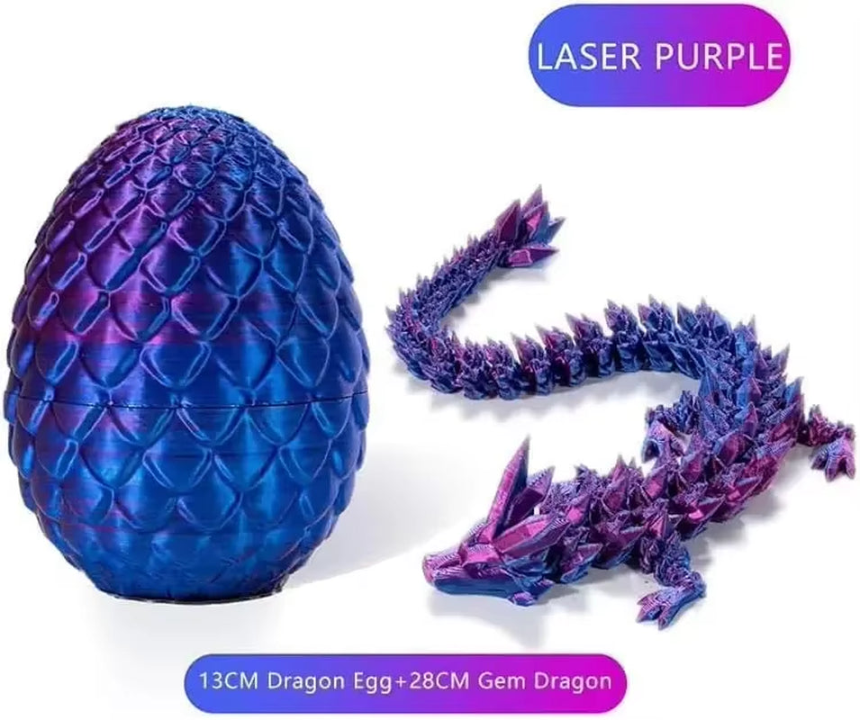 3D Printed Crystal Dragon Egg Full Body Joints That Can Move Dragon Spinner Articulated Dragon Toy Decompression Creative Toys