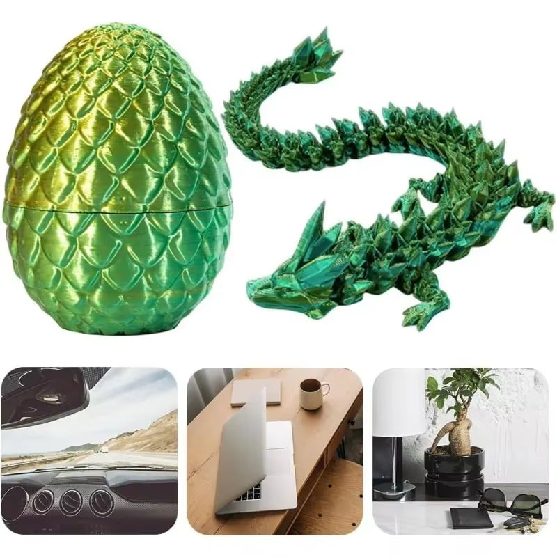 3D Printed Crystal Dragon Egg Full Body Joints That Can Move Dragon Spinner Articulated Dragon Toy Decompression Creative Toys