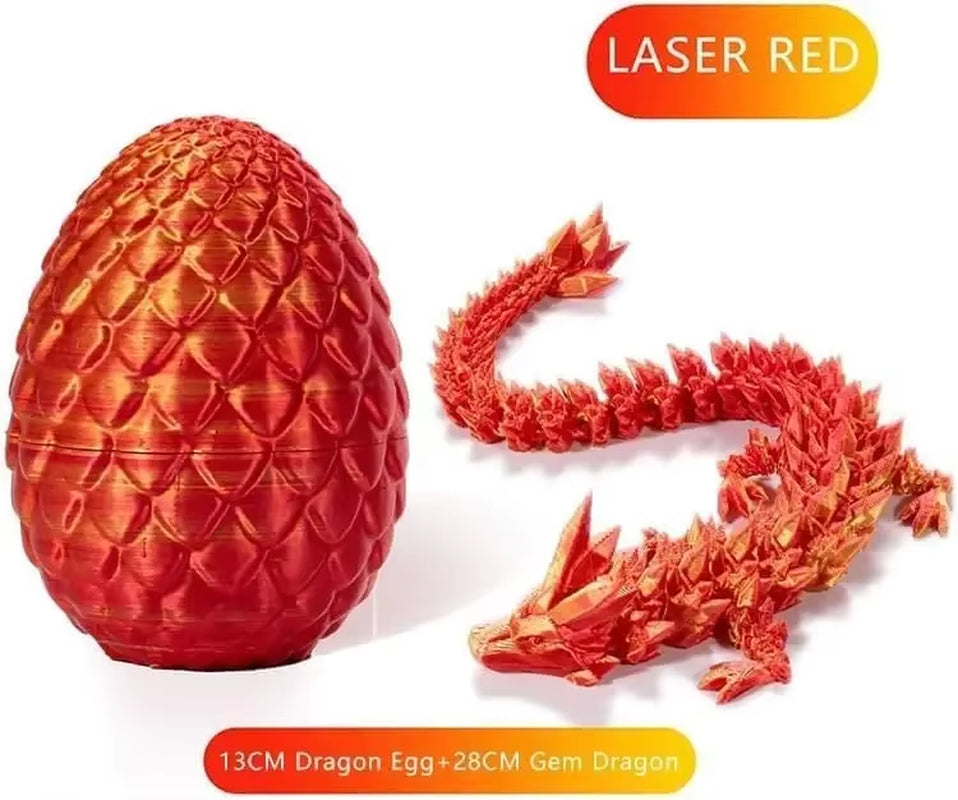 3D Printed Crystal Dragon Egg Full Body Joints That Can Move Dragon Spinner Articulated Dragon Toy Decompression Creative Toys