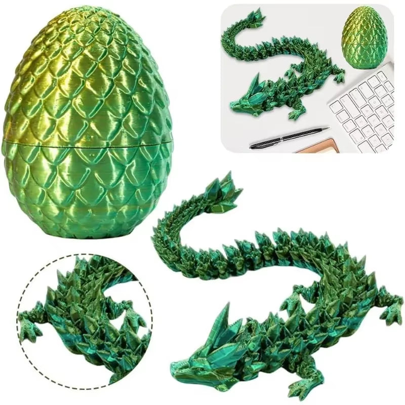 3D Printed Crystal Dragon Egg Full Body Joints That Can Move Dragon Spinner Articulated Dragon Toy Decompression Creative Toys